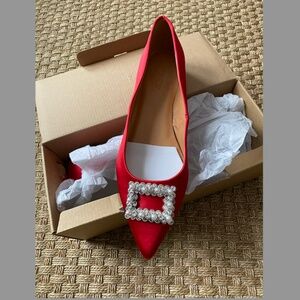 J Crew Pointy Toe Crystal Flats Size 8